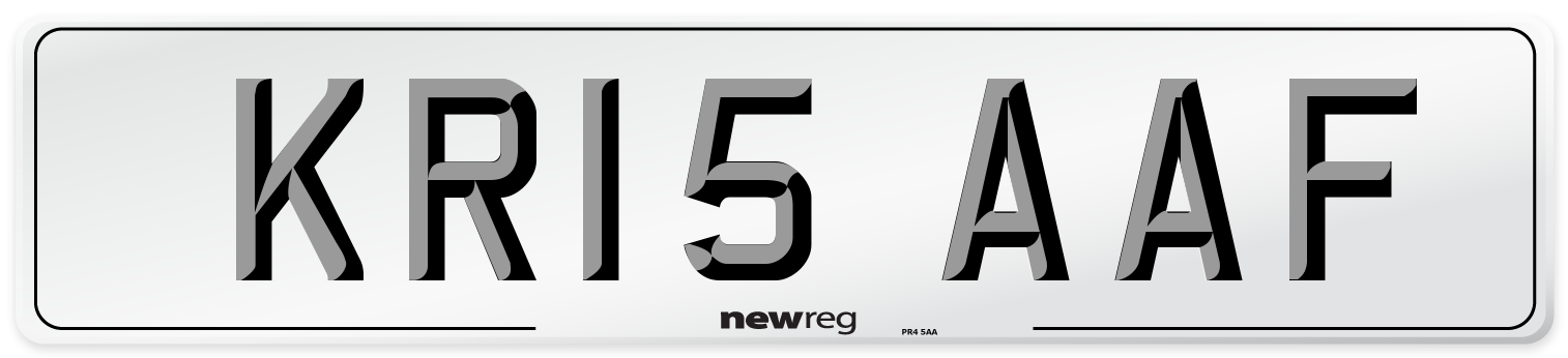 KR15 AAF Number Plate from New Reg